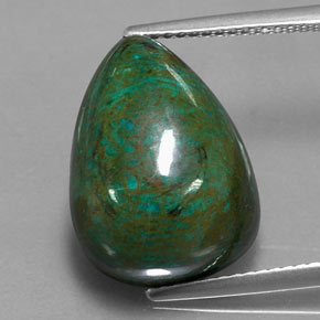 Chrysocolle multicolore naturelle en forme de poire, 15,79 ct, opaque