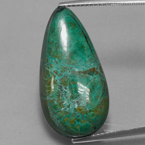 Chrysocolle multicolore naturelle en forme de poire, 22,00 ct, opaque