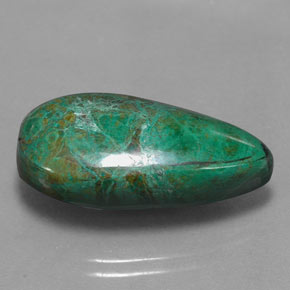 Chrysocolle multicolore naturelle en forme de poire, 22,00 ct, opaque
