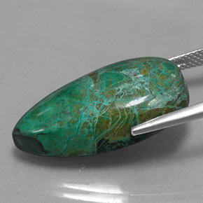 Chrysocolle multicolore naturelle en forme de poire, 22,00 ct, opaque