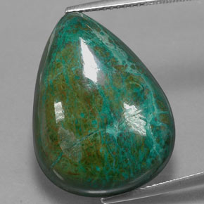 Chrysocolle multicolore naturelle en forme de poire, 30,46 ct, opaque