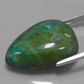 Chrysocolle multicolore naturelle en forme de poire, 30,46 ct, opaque