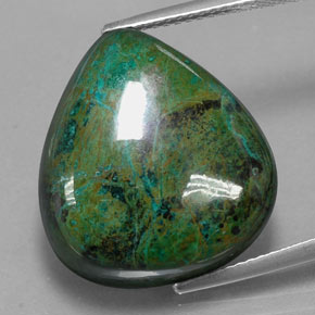 Chrysocolle multicolore naturelle en forme de poire, 25,83 ct, opaque