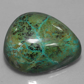 Chrysocolle Multicolore naturelle En forme de poire, 38.43 ct, Opaque