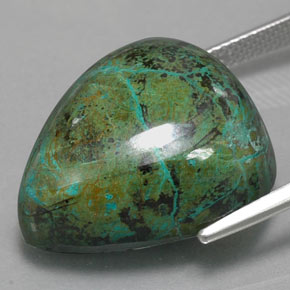 Chrysocolle Multicolore naturelle En forme de poire, 38.43 ct, Opaque