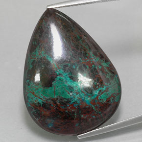 Chrysocolle multicolore naturelle en forme de poire, 32,52 ct, opaque
