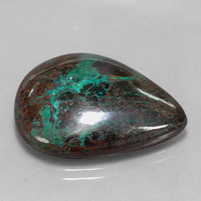 Chrysocolle multicolore naturelle en forme de poire, 32,52 ct, opaque