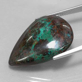 Chrysocolle multicolore naturelle en forme de poire, 32,52 ct, opaque