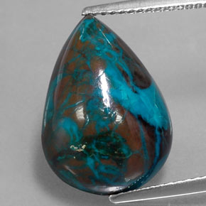 Chrysocolle multicolore naturelle en forme de poire, 8,85 ct, opaque