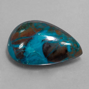 Chrysocolle multicolore naturelle en forme de poire, 8,85 ct, opaque