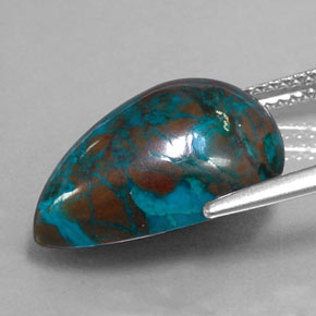 Chrysocolle multicolore naturelle en forme de poire, 8,85 ct, opaque