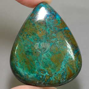 Chrysocolle multicolore naturelle en forme de poire, 100,55 ct, opaque