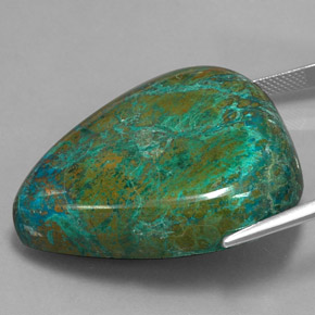 Chrysocolle multicolore naturelle en forme de poire, 100,55 ct, opaque