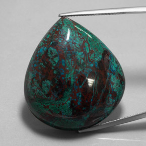 Chrysocolle multicolore naturelle en forme de poire, 98,92 ct, opaque