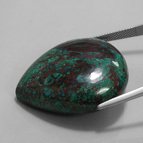 Chrysocolle multicolore naturelle en forme de poire, 98,92 ct, opaque