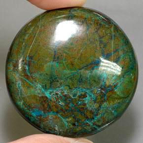 Chrysocolle multicolore naturelle coupe roude, 105,45 ct, opaque