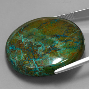 Chrysocolle multicolore naturelle coupe roude, 105,45 ct, opaque