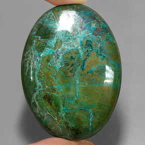 Chrysocolle multicolore naturelle coupe ovale, 166,65 ct, opaque