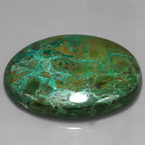 Chrysocolle multicolore naturelle coupe ovale, 166,65 ct, opaque