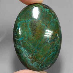 Chrysocolle multicolore naturelle coupe ovale, 110,00 ct, opaque