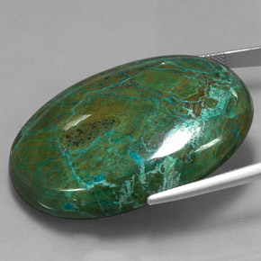 Chrysocolle multicolore naturelle coupe ovale, 110,00 ct, opaque