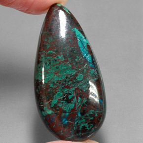 Chrysocolle multicolore naturelle en forme de poire, 58,53 ct, opaque