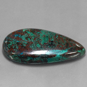 Chrysocolle multicolore naturelle en forme de poire, 58,53 ct, opaque
