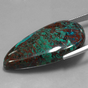 Chrysocolle multicolore naturelle en forme de poire, 58,53 ct, opaque