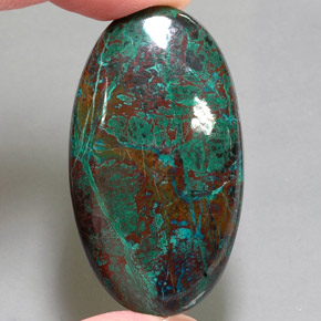 Chrysocolle Multicolore naturelle Coupe ovale, 70.08 ct, Opaque