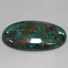 Chrysocolle Multicolore naturelle Coupe ovale, 70.08 ct, Opaque