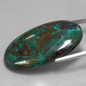 Chrysocolle Multicolore naturelle Coupe ovale, 70.08 ct, Opaque