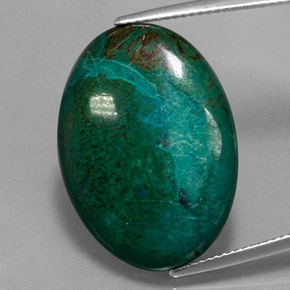 Chrysocolle Multicolore naturelle Coupe ovale, 21.74 ct, Opaque