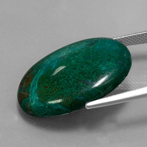 Chrysocolle Multicolore naturelle Coupe ovale, 21.74 ct, Opaque