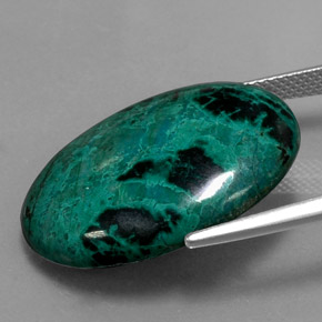 Chrysocolle multicolore naturelle coupe ovale, 20,62 ct, opaque