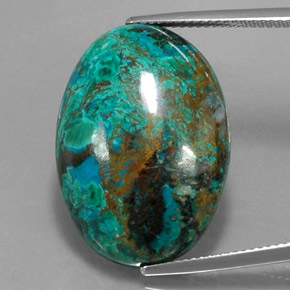 Chrysocolle Multicolore naturelle Coupe ovale, 25.31 ct, Opaque