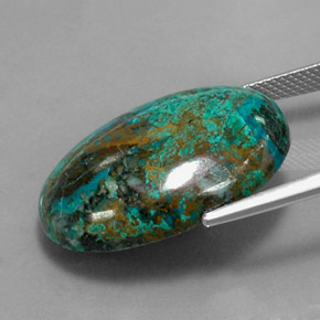 Chrysocolle Multicolore naturelle Coupe ovale, 25.31 ct, Opaque