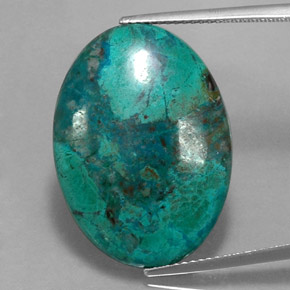 Chrysocolle Multicolore naturelle Coupe ovale, 19.68 ct, Opaque