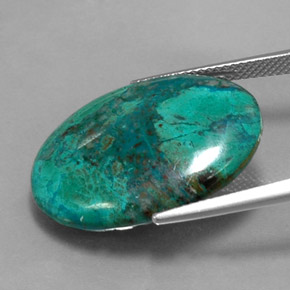 Chrysocolle Multicolore naturelle Coupe ovale, 19.68 ct, Opaque