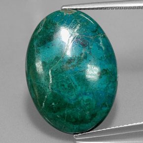 Chrysocolle multicolore naturelle coupe ovale, 23,20 ct, opaque