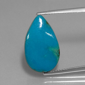 Chrysocolle multicolore naturelle en forme de poire, 6,88 ct, opaque