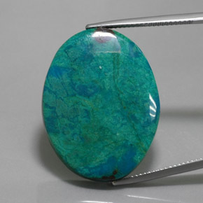 Chrysocolle Multicolore naturelle Coupe ovale, 28.92 ct, Opaque