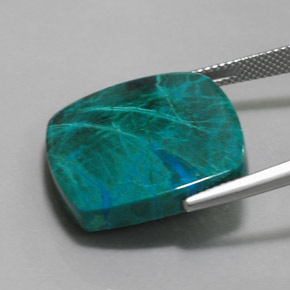 Chrysocolle multicolore naturelle coupe coussin, 31,83 ct, opaque