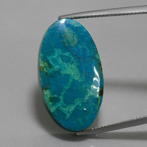 Chrysocolle multicolore naturelle coupe ovale, 18,59 ct, opaque