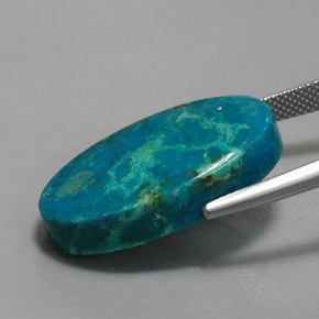 Chrysocolle multicolore naturelle coupe ovale, 18,59 ct, opaque