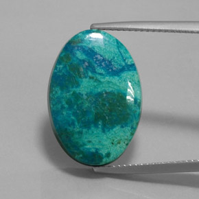 Chrysocolle multicolore naturelle coupe ovale, 10,54 ct, opaque