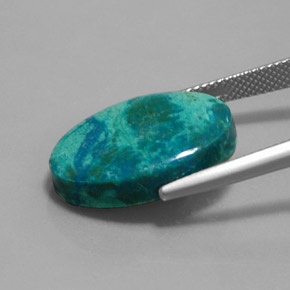 Chrysocolle multicolore naturelle coupe ovale, 10,54 ct, opaque
