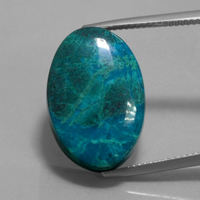 Chrysocolle Multicolore naturelle Coupe ovale, 22.20 ct, Opaque