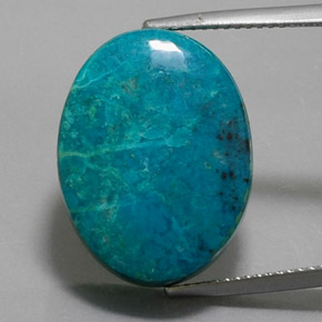 Chrysocolle Multicolore naturelle Coupe ovale, 17.53 ct, Opaque