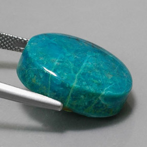 Chrysocolle Multicolore naturelle Coupe ovale, 17.53 ct, Opaque