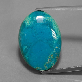 Chrysocolle multicolore naturelle coupe ovale, 13,12 ct, opaque